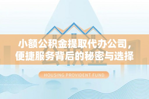 原平小额公积金提取代办公司，便捷服务背后的秘密与选择指南